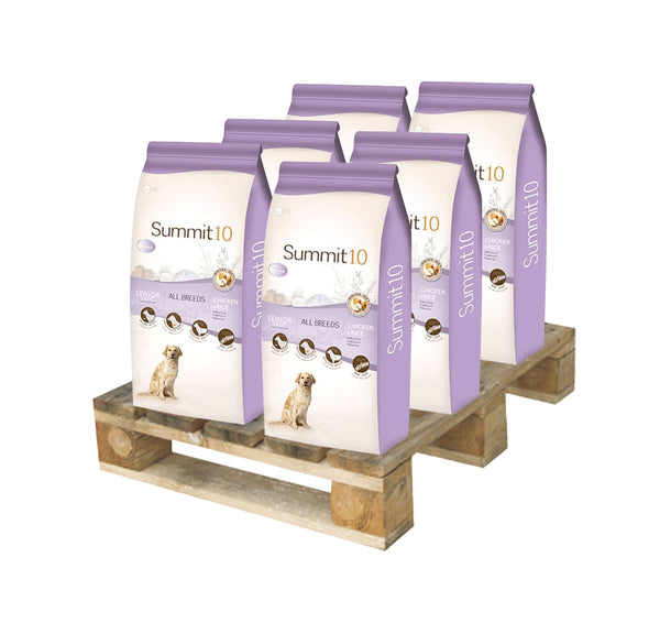 PALETTE DE 39 SACS DE 15 KG CROQUETTES SUMMIT 10 LIFE STAGES - CROQUETTES CHIENS ADULTES SENIOR/LIGHT 26/8
