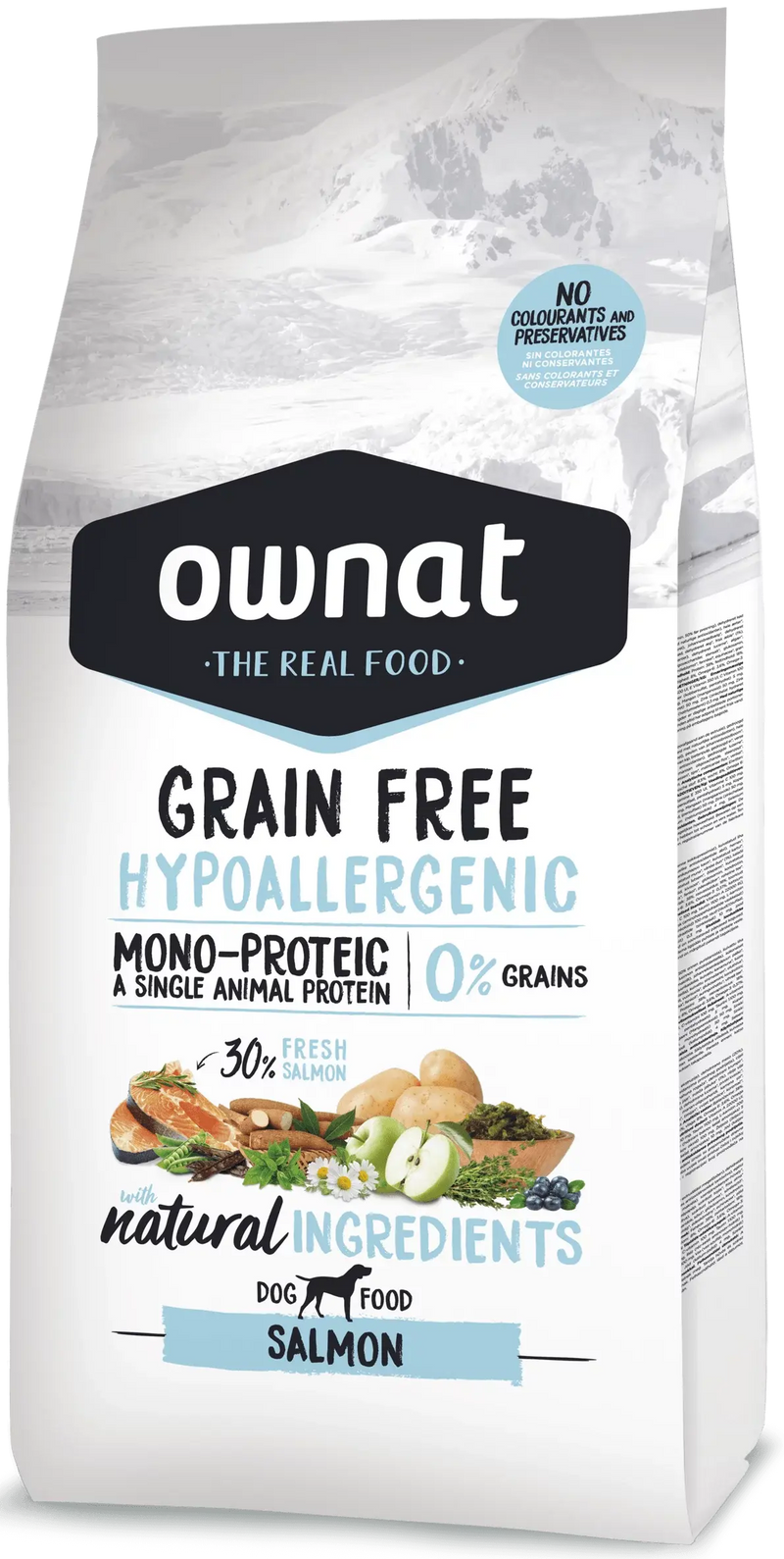 OWNAT GRAIN FREE HYPOALLERGENIC - CROQUETTES CHIENS ADULTES - Saumon OWNAT