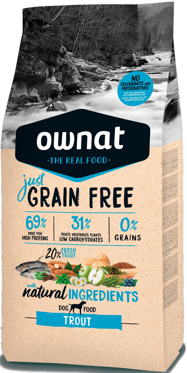 OWNAT JUST GRAIN FREE - CROQUETTES CHIENS ADULTES - Truite OWNAT