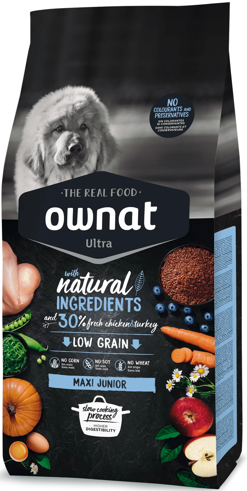 OWNAT ULTRA - CROQUETTES CHIENS JUNIORS MAXI - Poulet & Dinde frais OWNAT