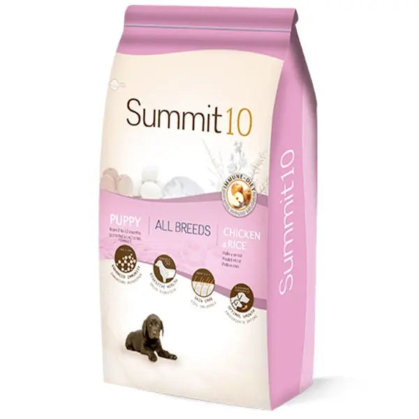 SUMMIT 10 LIFE STAGE - CROQUETTES CHIOTS CROISSANCE ET FEMELLES GESTANTES - Poulet & Riz - 15 KG SUMMIT 10