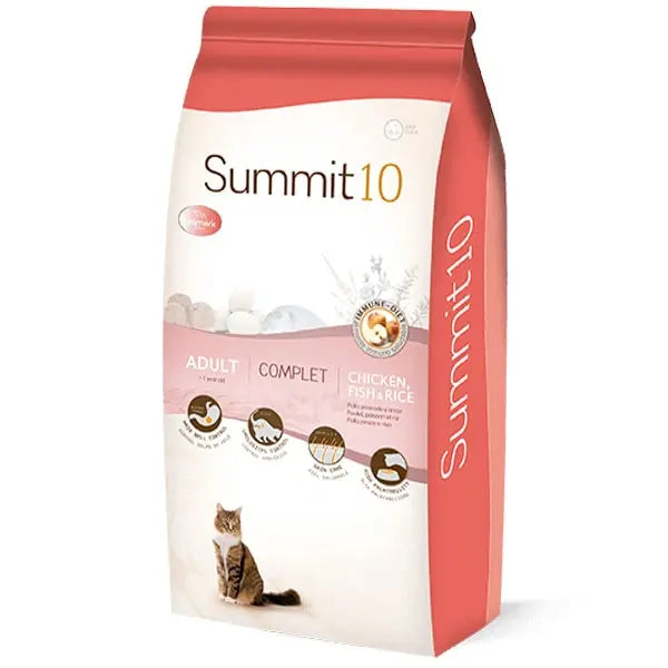 SUMMIT 10 LIFE STAGES - CROQUETTES CHATS ADULTES ET CHATONS COMPLET - Poulet & Riz - 3 KG