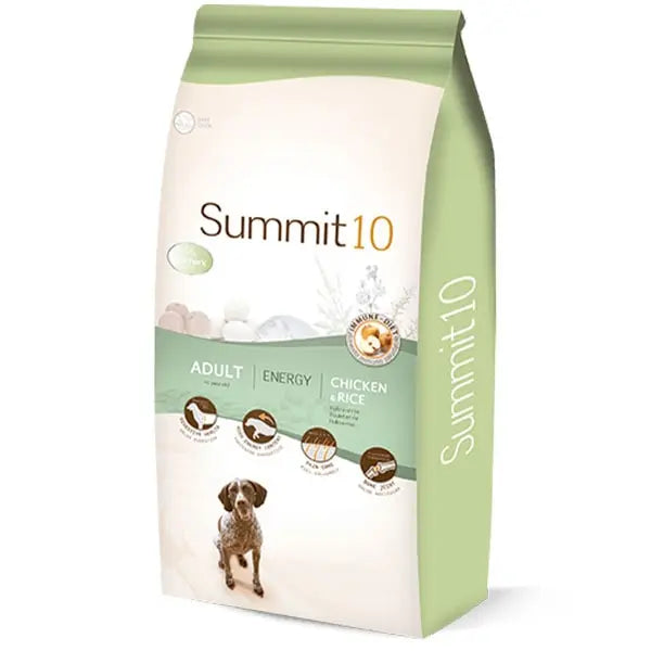 SUMMIT 10 LIFE STAGES - CROQUETTES CHIENS ADULTES ENERGY - Poulet & Riz - 15 KG