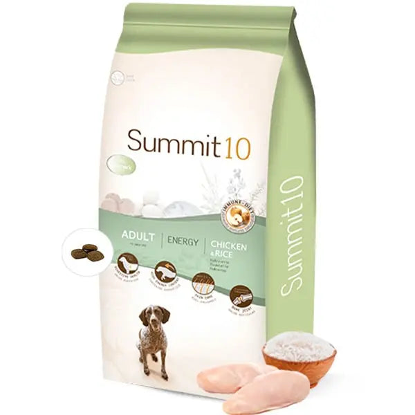 SUMMIT 10 LIFE STAGES - CROQUETTES CHIENS ADULTES ENERGY - Poulet & Riz - 15 KG SUMMIT 10