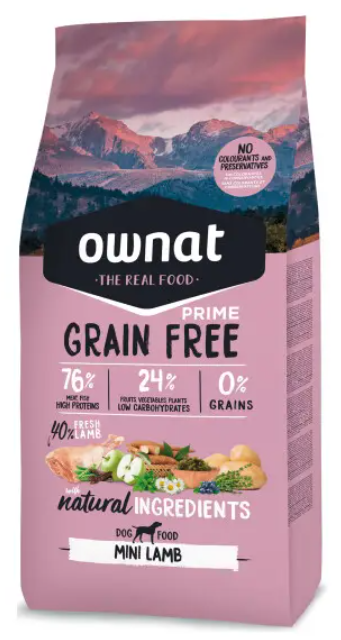 OWNAT PRIME GRAIN FREE - CROQUETTES CHIENS ADULTES MINI - Agneau frais