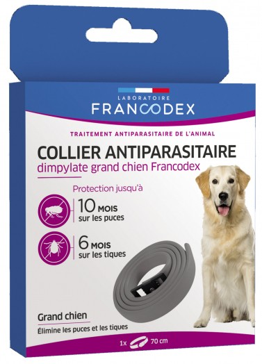 FRANCODEX - Collier Antiparasitaire Dimpylate - Grand chien
