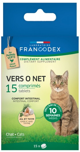 FRANCODEX - Vers O Net 15 comprimés - Chatons et Chats