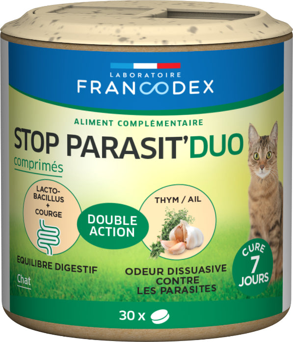 FRANCODEX - STOP PARASIT' DUO 30 comprimés - Chat